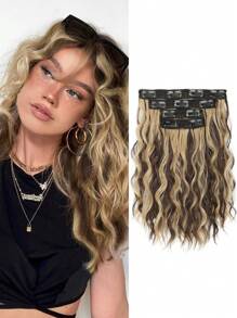 Extensions de cheveux à clipser, 4 pièces Extensions de cheveux de 12 pouces, extensions de cheveux ondulés courts, invisible, faites de fibres synthétiques douces. Convient pour une utilisation quotidienne des femmes.