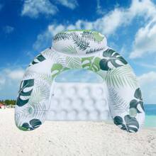 1pc Flamingo & Leaf Design Inflatable Floating Lounge Chair, PVC Inflatable Floating Mat, Inflatable Water Sports Equipment