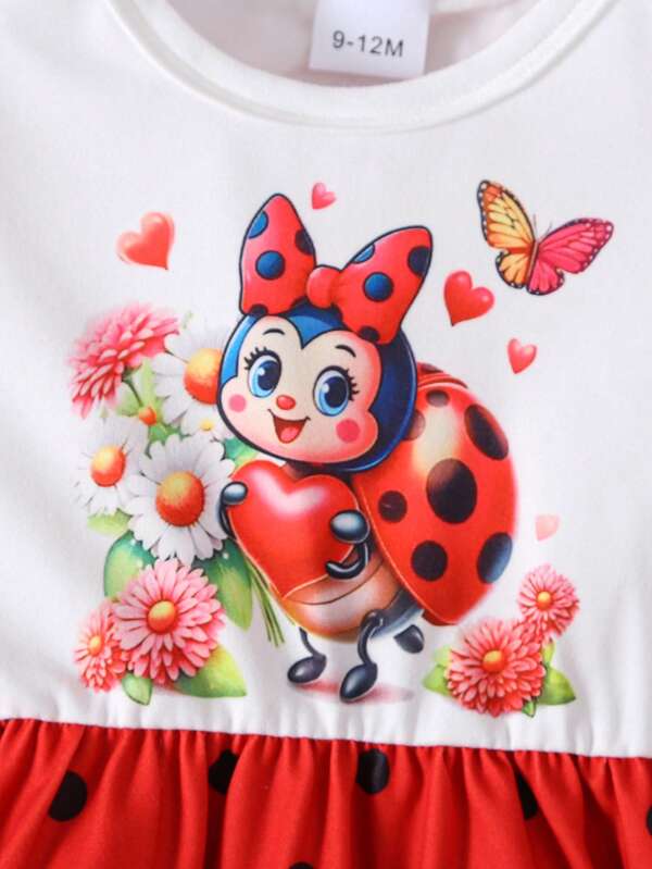 Baby Girl Summer Cap Sleeve Loose Casual Dress, Sweet Holiday Style