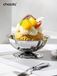 choxila 1pc Stainless Steel Dessert Cup, Ice Cream Cups, Dessert Bowl, Salad Fruit Pudding Yogurt Snack Candy Bowls, Jewelry Tray, Candlestick, Plates For Home, Hotel, Restaurants, Parties Or Other Social Gathering, Weddings, Ramadan, Eid Al-Adha - Dessert Cup - View 4