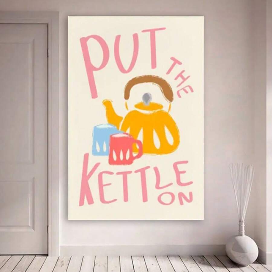Póster enmarcado con impresión de "El Hervidor En" Arte de Cafetería Barista, Póster Estético del Café, Arte de Cocina Impresión de Té y Bebida, Arte de Pared para Amantes del Café y el Té, Decoración del Hogar Creativa, Pósteres Decorativos de Alta Calidad para Dormitorio, Gimnasio, Bar, Café, Arcade, Decoración de Pared para Sala de Estar, Regalo Perfecto - Enmarcado - Ver 1