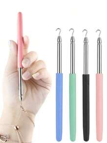 1pc Stainless Steel Bracelet Fastener Assistant, Jewelry Assistant Bracelet Clasp Assistant, Bracelet And Necklace Aid Tool For Jewelry Making - Easy To Put On Bracelet Portable Bracelet Tool Jewelry And Hook Equipment Bracelet Attachment Tool, Adjustable Bracelet Fastener - Easy To Use Female Jewelry Assistant