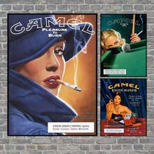 1pc Camel Joe Vintage Cigarette Smoking Canvas Poster Artistic Decorative Style Wall Art Print, Suitable For Home Office, Bedroom, Dining Room Decor Waterproof Artwork For Living Room, Cafe, Bar,Optional Frame Gifts Birthday Graduation ,Wall Art With Frame