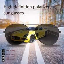 نظارة رجال كلاسيكية بإطار معدني هندسي فضي للاستخدام اليومي، مناسبة للرياضات الخارجية كالتجديف والصيد