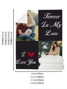 SRH 1pc Customizable Photo Printed Fleece Blanket, Can Upload 2 Favorite Pet (Cat/Dog) Or Loved One's Photos, Personalized Home Decor, Pet Supplies, Made Of Soft, Lightweight And Comfortable Flannel, Suitable For Living Room, Bedroom, Outdoor Camping, Hiking, The Best Personalized Gift For Yourself, Pet, Husband, Boyfriend, Family, Friends On Birthday, Anniversary, Mother's Day, Father's Day, Easter And Other Holidays