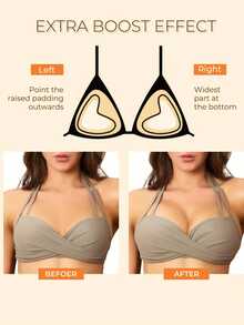 1pair Double-Sided Sticky Bra Inserts Adhesive Bra Pads Push Up Breast Enhancers Pads Reusable Padded Ultra Instant Lift Inserts - Multicolor - View 7