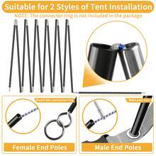Tiang Tenda Paduan Aluminium Ringan, Cocok untuk Berkemah, Tahan Lama dan Tahan Angin, Pasak Tenda Dapat Diganti, Mudah Dipasang, Cocok untuk Perlengkapan Luar Ruangan seperti Ransel dan Mendaki Gunung - hitam - View 2