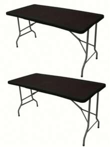 1/2pcs Stretchable Polyester Tablecloth - Washable, Wrinkle-Resistant Rectangular Table Cover, Suitable For Indoor/Outdoor Dining, Parties, Picnics And BBQs, Available In Multiple Colors - Multicolor - View 20