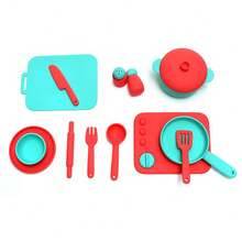 Children's Play Kitchen Toy Set, Silicone Chewable Realistic Kitchen Utensils, Educational Gift For Kids - Multicolor - View 13