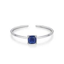 1pc 925 Sterling Silver 12 Month Colored Birthstone Stackable Opening Ring For Women Fine Jewelry Birthday Gift - Silver - View 34