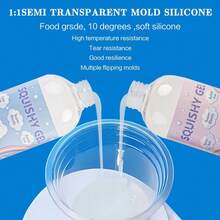 Bộ dụng cụ làm đồ chơi bóp bằng silicon lỏng - Cao su silicon siêu mềm, đông cứng nhanh để đúc chân mèo, đúc giảm căng thẳng, quà tặng giải tỏa căng thẳng, bộ đồ chơi bóp thủ công DIY dành cho người đam mê - Trong sáng - Xem 3