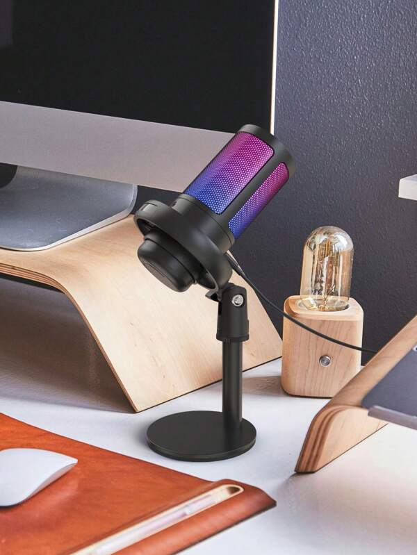 ميكروفون ضغطي RGB Esports لألعاب الكمبيوتر مزود بقابس USB