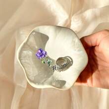 1 Stück personalisierter dekorativer Ringschale, kleine Schlüsselschale, Schmuckschale zur Aufbewahrung von Halsketten und Ohrringen, Hochzeitsringschale, Verlobungsringschale, Valentinstag Geschenk, Geschenk für sie, Geburtstagsgeschenk, Geschenk für Mama, Weihnachtszeit