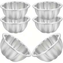 1-Piece, 6-Piece, 12-Piece Baking Egg Tart Molds, Mini Single-Cup Cake Baking Molds, Floral Aluminum Alloy Pudding Cups, Desserts, For Kitchen Cooking, Cake Molds Suitable For DIY Baking Tools And Supplies On Festivals, Birthdays, And Valentine's Day