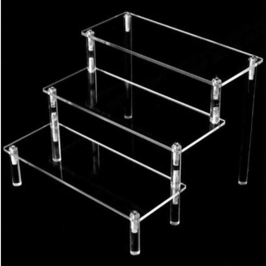 1 kệ trưng bày Acrylic 3 tầng, kệ bậc thang trong suốt cho hộp đựng đồ chơi, đồ sưu tầm, bao gồm các bộ phận có họa tiết ngẫu nhiên - Nhiều màu - Xem 1