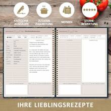 biroyal BIROYAL A4 Rezeptbuch Zum Selberschreiben - 96 Seiten Hardcover Kochbuch Selbst Schreiben - Spiral Rezepte Buch Zum Ausfüllen - Meine Rezepte - DIY Kochbuch, Backbuch schreiben, Geschenkidee