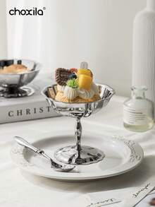 choxila 1pc Stainless Steel Dessert Cup, Ice Cream Cups, Dessert Bowl, Salad Fruit Pudding Yogurt Snack Candy Bowls, Jewelry Tray, Candlestick, Plates For Home, Hotel, Restaurants, Parties Or Other Social Gathering, Weddings, Ramadan, Eid Al-Adha - Dessert Cup - View 8
