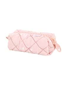 1 Creative Candy-Colored Plaid Pencil Case, Tabletop Organizer Pouch, Large-Capacity Zippered Portable School Supplies, Back-To-School Gifts For Friends