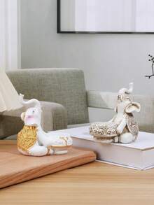 1 件新款动物扫金色仰视大象烛台餐桌书房装饰家居装饰品万圣节、幽灵、秋季、节日、假期圣诞节、冬季、节日、节日、房间装饰、礼物