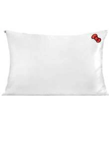 Sanrio 1 Funda de almohada de satén con cierre para el cabello y la piel con diseño de Hello Kitty en color rosa, talla grande suave que la seda, funda de almohada queen, lavable a máquina, sin arrugas, en color rosa con caras de gatitos