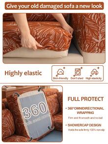1 PC Four Season Universal All Inclusive Sofa Cover Universal Set With Three Seats And One Queen Non Slip Elastic Cover Cushion,Modern Minimalist Style L-Shaped Anti Slip Sofa Protective Cover, Living Room 1/2/3/4 Seat Sofa Cover - Brown - View 6