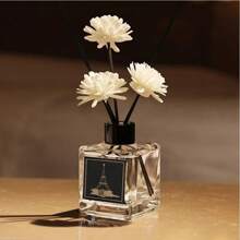 1 Set/2 Sets 1.71oz/50ml Reed Diffuser Sets (Each Set Includes 3 Small Flowers, 4 Rattan Sticks, 1 Fragrance Oil Bottle), Bathroom Deodorizer & Air Freshener, Long-Lasting Scent, Suitable For Bedroom, Living Room, Car, Study, Bathroom, Room Decor, Diffuser, Home Fragrance