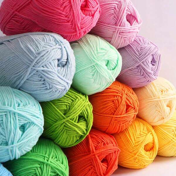 1pc 5-Ply Milk Yarn, Crochet Knitting Thread, Suitable For DIY Weaving Bags, Scarves, Hats, Sweaters, Dolls, 50g/Pc (Packaging Random)