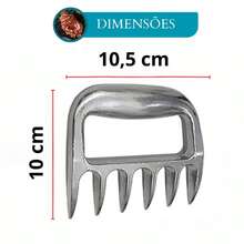 Barbecue Kit Trident Fork And Bear Claw In Polished Aluminum - Silver - View 2