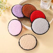 3pcs Reusable Facial Cleansing Pads, Dual-Sided Washable, In Random Colors, Portable