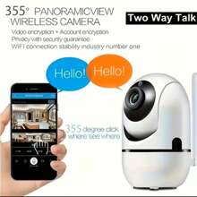 1 pièce/2 pièces Caméra de  WiFi 2,4 G avec vue à 360°, vision nocturne, surveillance à distance, audio bidirectionnel et contrôle via application mobile, convient pour la  de la maison et des entreprises, utilisation intérieure/extérieure