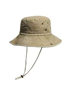 1pc Men's New Solid Color Patchwork Brim Washed Vintage Fishing/Hiking Hat, Outdoor Sun Protection Hat For Daily Wear