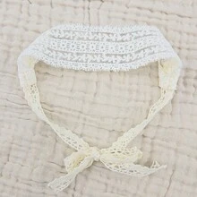 1 件女童蕾丝蝴蝶结头带，婴儿别致复古花卉头饰，北欧风格，甜美公主宝宝日常/生日/派对配饰礼物 - 白色 - 查看 8