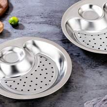 1pc Serving Dishes Platters Dinner Plates Plate With Dipping Saucer Draining Plates Dumplings Dish Dumpling Plate