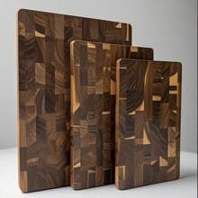1 pieza Tabla de cortar reversible de madera de acacia, imprescindible en la cocina, tabla de cortar de madera natural saludable con asas, tabla de cortar de madera duradera para carne, verduras y frutas, regalo de cocina