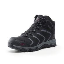 Botas de senderismo impermeables hasta el tobillo para hombre, calzado ligero para exteriores, senderos de trekking - Gris Oscuro - Ver 2