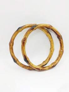 Large Bamboo Pattern Round Handle, Resin Material, Sturdy Structure, High Load-Bearing Capacity, Bohemian Style Bamboo Handle, Bamboo Pattern Design, Showcasing Regional Characteristics - Multicolor - View 3