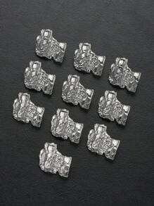 10pcs/Set Asymmetrical Textured Vintage Chic Sophisticated Metal Buttons For Sweaters, Coats, Suits, Uniforms, Cardigans, DIY Holiday Crafts, Shoes, Bags, Sewing Accessories