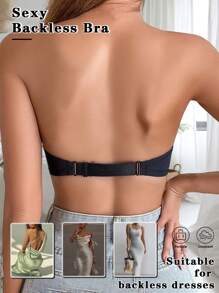 Strapless Bra Front Closure Push Up Bras For Women Heart Pattern Cup Backless Invisible Strapless Underwear Sexy Lingerie With Adjustable Straps Tube Top Great For Backless Dress Non-Slip Anti-Exposure Underwire Bra