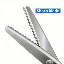 1 pieza Tijeras de sierra triangulares de dentado ondulado, tijeras de bordado hechas a mano, tijeras para cortar tela - Negro - Ver 8