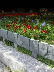 20/10pcs Plastic Garden Edging Border, Imitation Stone Fence Panels, Outdoor Patio Barrier