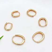 3 Pairs Kit Simple Classic U-Shaped Earrings Everyday Classic Earrings Jewelry For Friends - Gold - View 4
