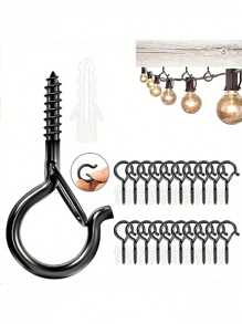10pcs Heavy Duty Ceiling Cup Hooks For Indoor & Outdoor Use - Hanging Plant Hooks, Screw, LED Party Lights, Garage Wind Chimes Home Bathroom Decor