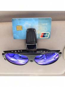 1pc/2pcs Car Sun Visor Sunglasses Clip, Carbon Fiber Sunglasses Holder Clip, Car Accessory Ticket Card Clip Hook