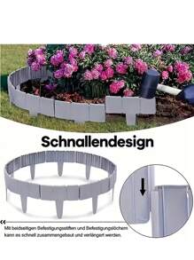 20/10pcs Plastic Garden Edging Border, Imitation Stone Fence Panels, Outdoor Patio Barrier