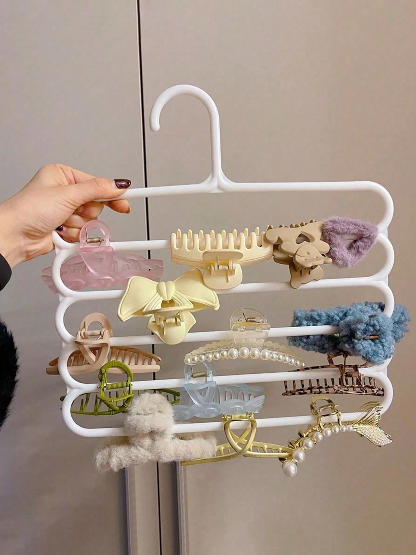 3 قطع/قطعة واحدة رف تنظيم مشابك الشعر، رف تخزين مت...