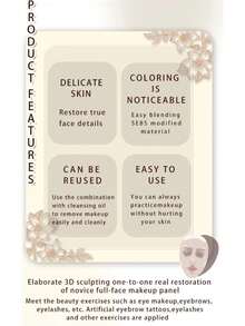 BUCICE 5D硅胶仿生皮肤化妆练习模型，全脸，适合初学者和专业化妆师，价格实惠，可作为圣诞礼物，化妆品，化妆工具，平价商品，礼品，女士礼物，圣诞礼物