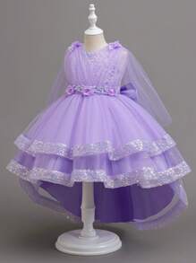 Abito da principessa per feste per ragazze, abito da sera a palloncino con paillettes e tulle ricamato, carino, estivo