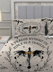 2/3pcs Dragons & Knights Theme Duvet Cover Bedding Set, Moon, Stars Bed Sets, Cover Queen,Bed Comforter Set, With 1 Duvet Cover And 1-2 Pillowcases, King-Size Bedspread, Bed Sheet, Room Stuff, Machine Washable, Dry Clean. It Is Suitable For Home And Bedroom Decoration,Room Decor, Available In A Variety Of Sizes Such As Single And Double, It Is A Good Birthday Gift.