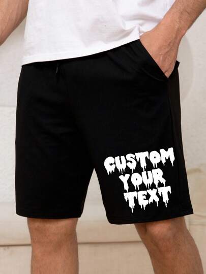 Customized Text/Blessing/Logo/Funny Quote Men's Summer Shorts, Father's Day Gift, Personalized Clothing For Holiday, Anniversary, Valentine's Day, Birthday, Party, Music Festival, Corporate Culture Shirts, Family Gathering, Charity Team Uniforms, Summer Men's Bottoms