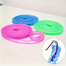 1 pièce de corde à linge portable, corde à linge épaissie et améliorée, sans perçage, disponible en plusieurs couleurs et tailles, corde à linge en plastique robuste, antidérapante et résistante au vent, corde à linge de camping, convenant pour une utilisation dans les salles de bain, les balcons, le camping extérieur, les voyages, les écoles, les dortoirs, etc., accessoires de buanderie de la maison, accessoires de camping extérieur, accessoires de salle de bain et de dortoir